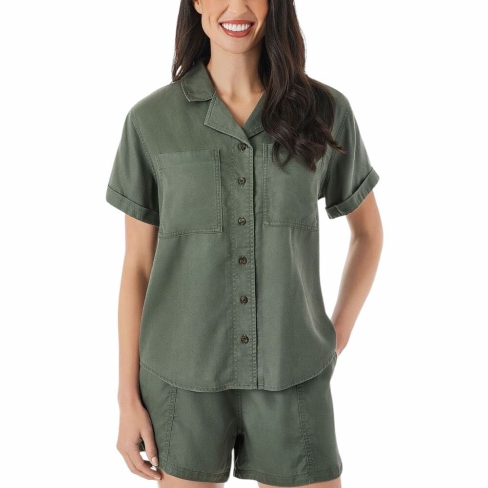 Member's Mark Women's Tencel Camp Shirt Color Green Size
